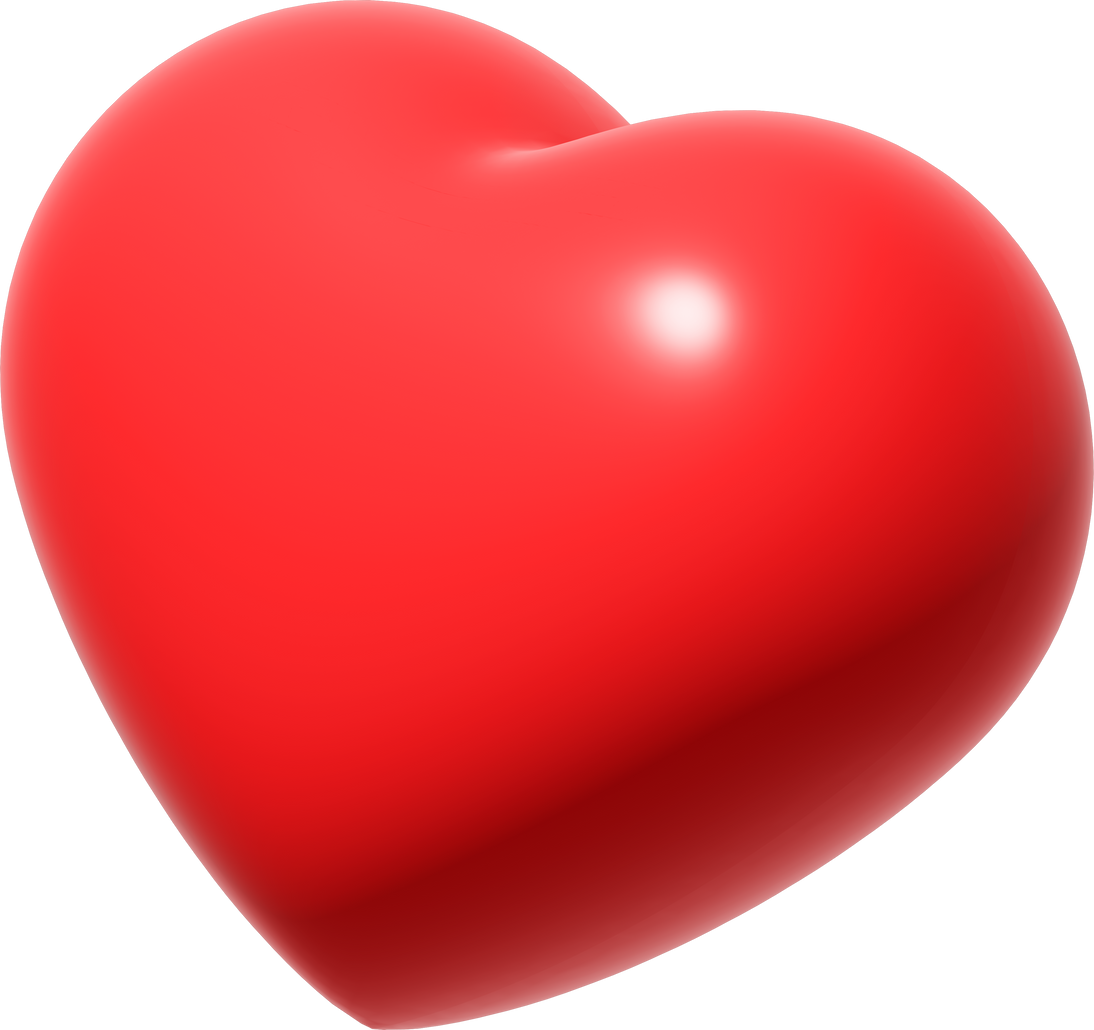 Red heart 3d icon.